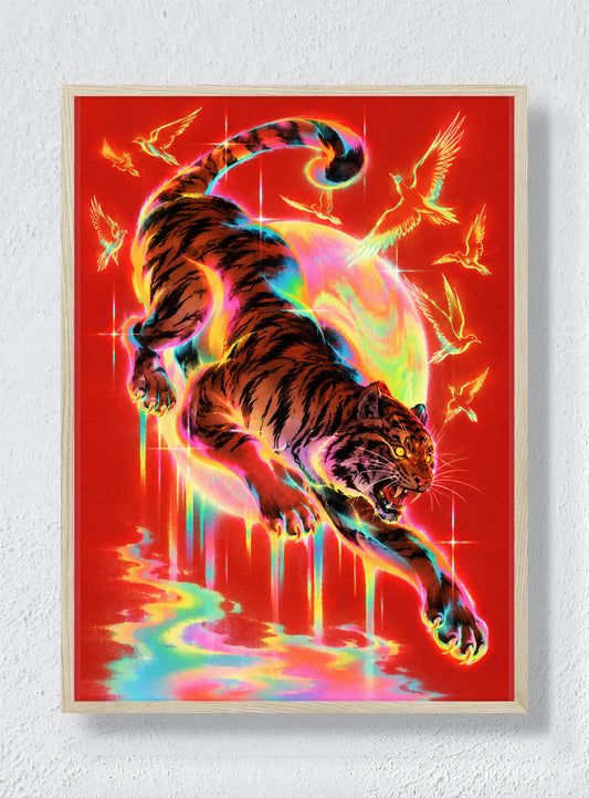 Neon Tiger - Natural Frame