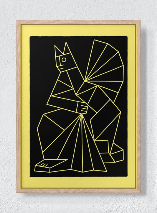 NIGHT ANIMAL - Natural frame canvas