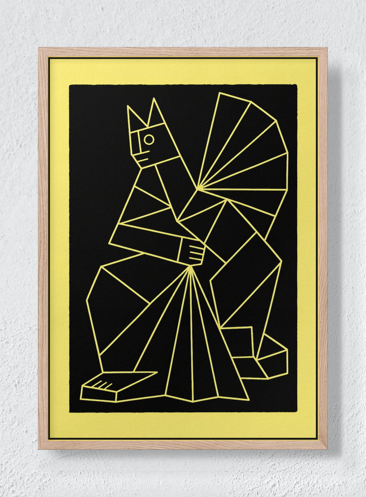 NIGHT ANIMAL - Natural frame canvas