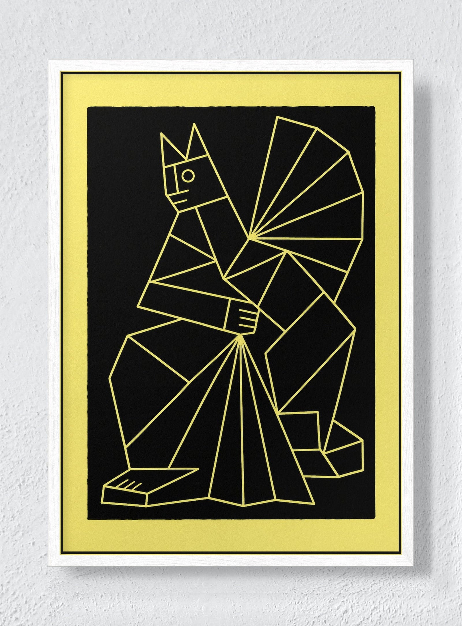 NIGHT ANIMAL - White frame canvas