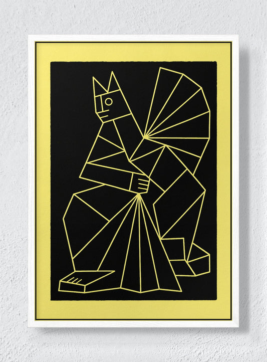NIGHT ANIMAL - White frame canvas