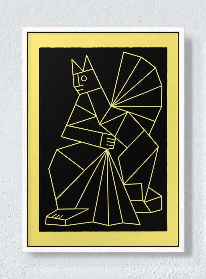 NIGHT ANIMAL - White frame canvas