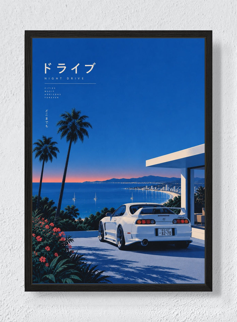 NIGHT DRIVE - Black frame canvas