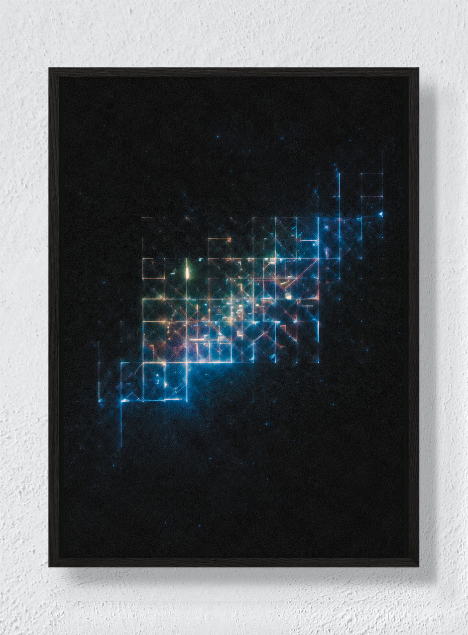 Night Grid Study - Black Frame