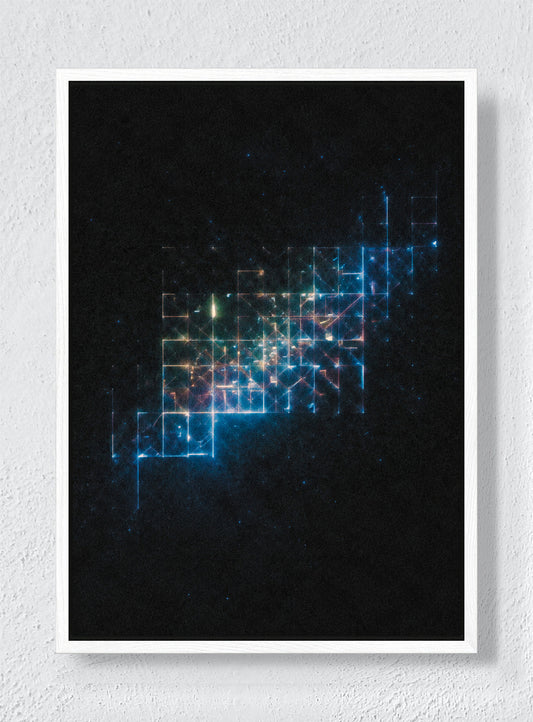 NIGHT GRID STUDY - White frame canvas