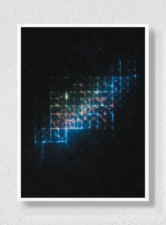 Night Grid Study - White Frame