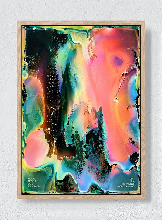 NO PHONES MORE DANCING - Natural frame canvas