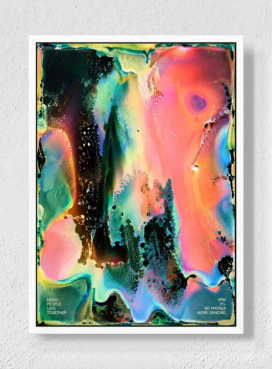 NO PHONES MORE DANCING - White frame canvas