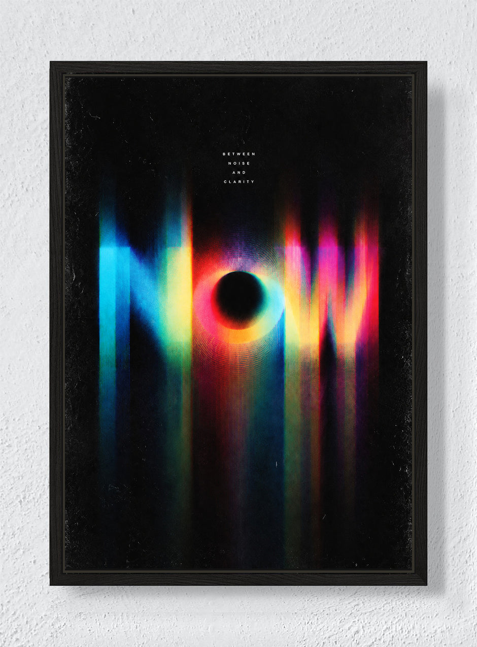BETWEEN NOISE AND CLARITY - Black frame canvas