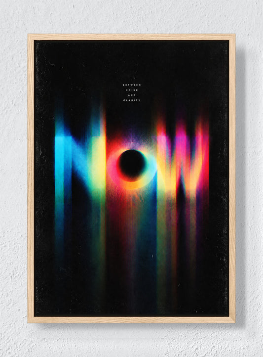 BETWEEN NOISE AND CLARITY - Natural frame canvas