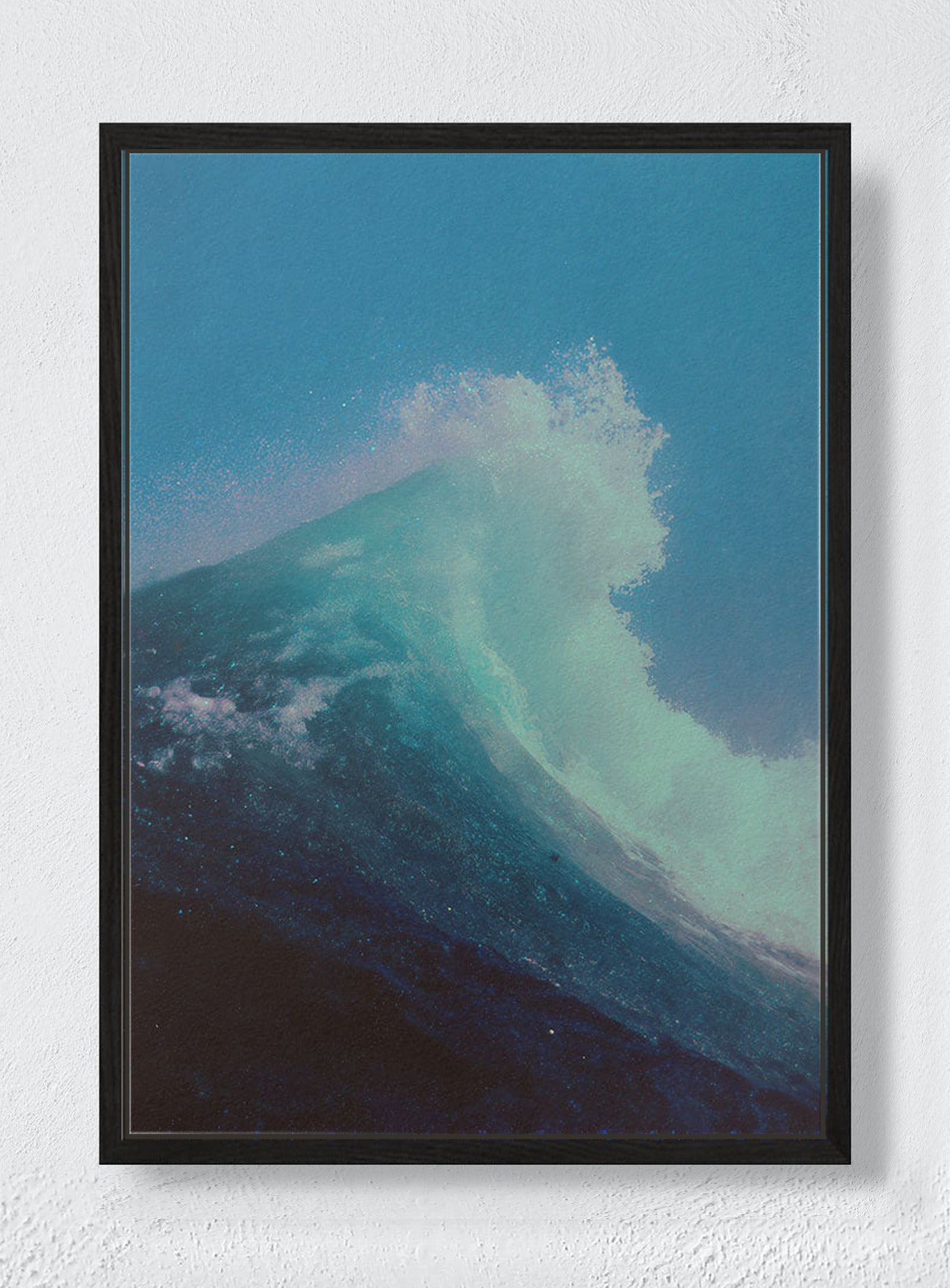 OCEAN, MID-EXHALE - Black frame canvas