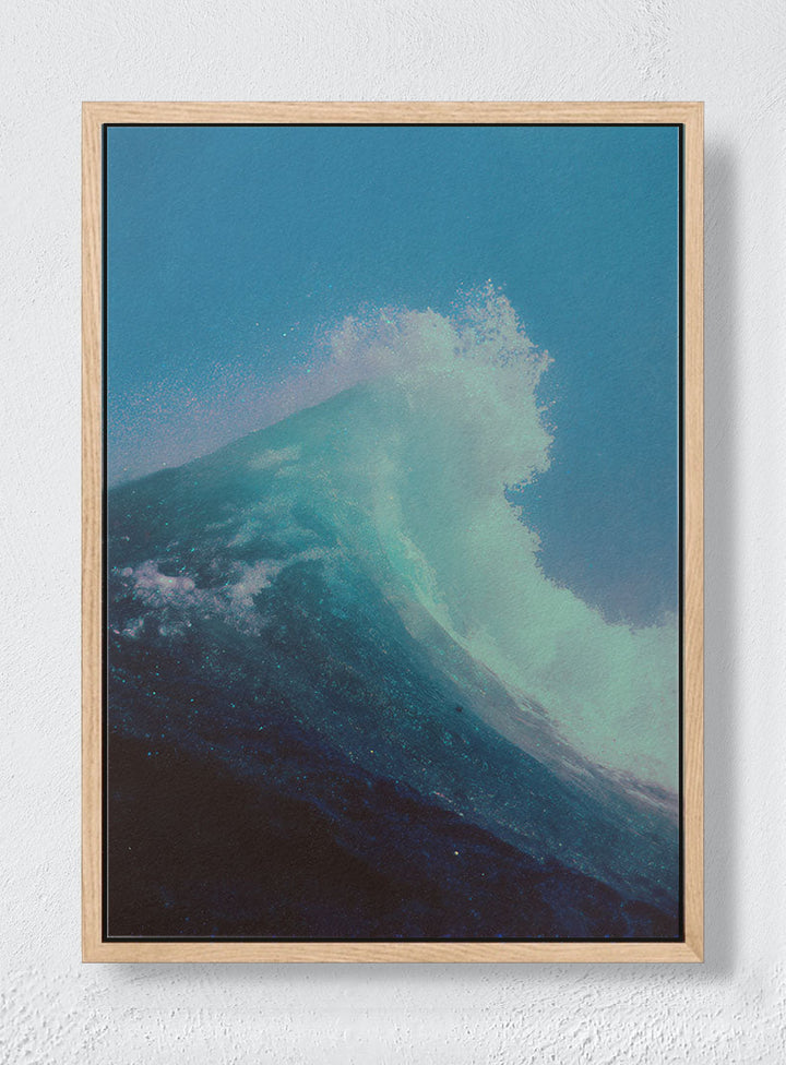 OCEAN, MID-EXHALE - Natural frame canvas