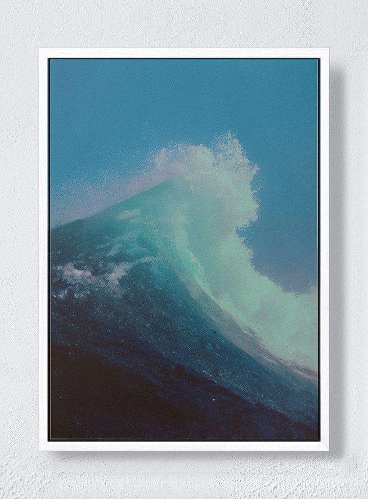 OCEAN, MID-EXHALE - White frame canvas