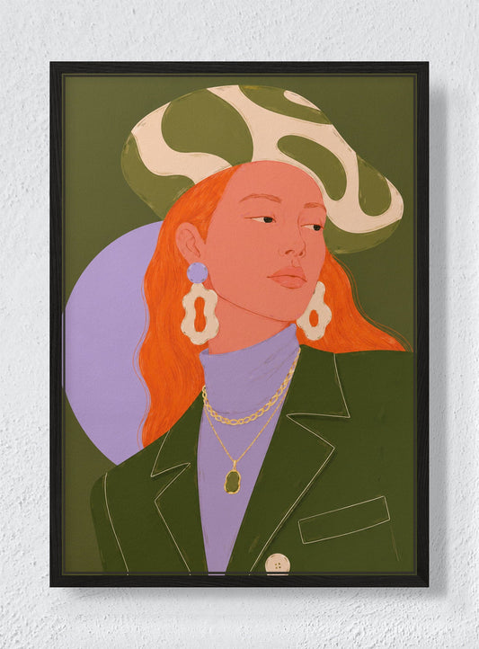 OLIVE & FLAME - Black frame canvas