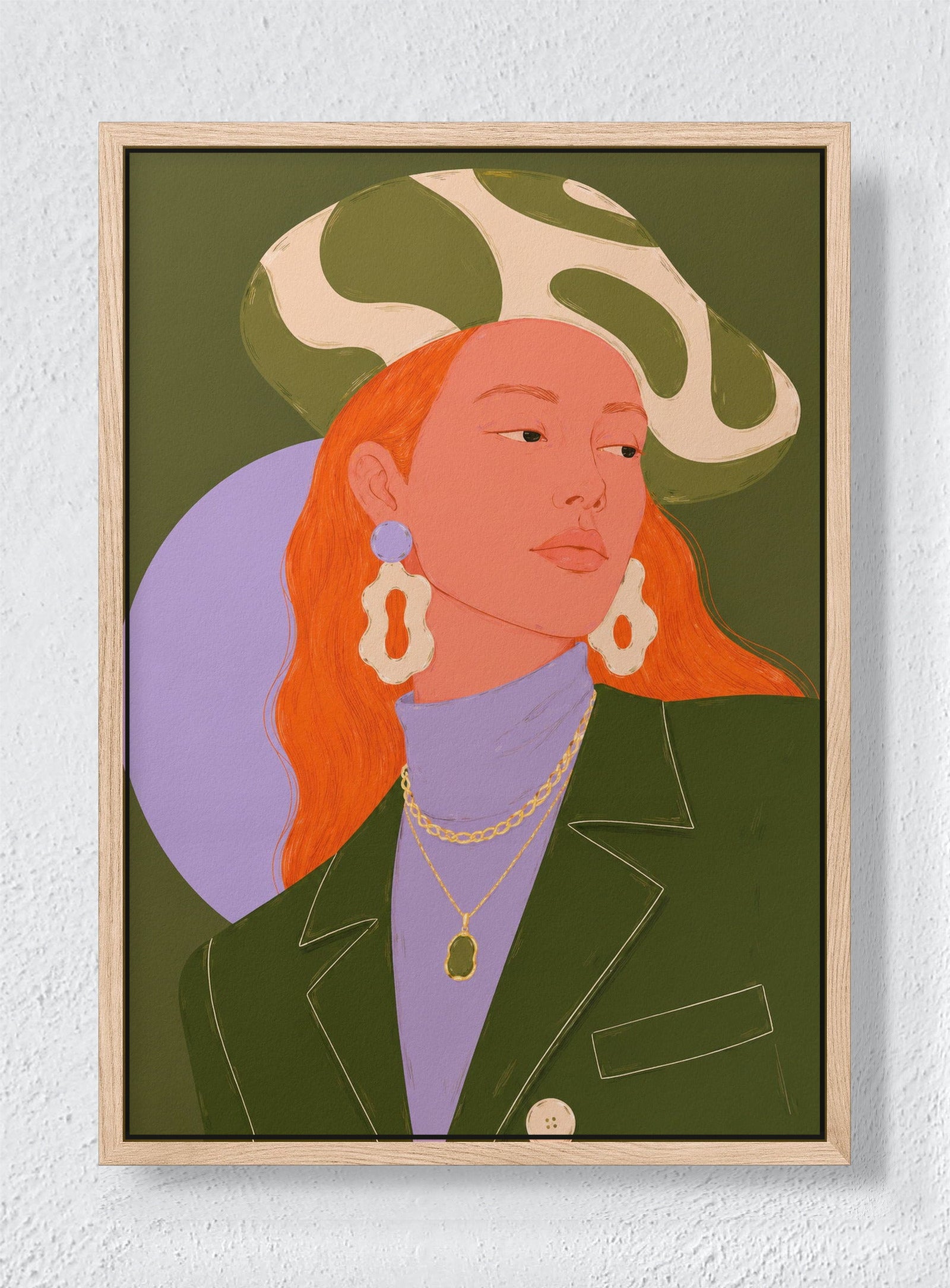 OLIVE & FLAME - Natural frame canvas