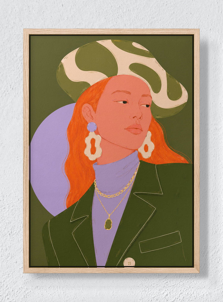 OLIVE & FLAME - Natural frame canvas