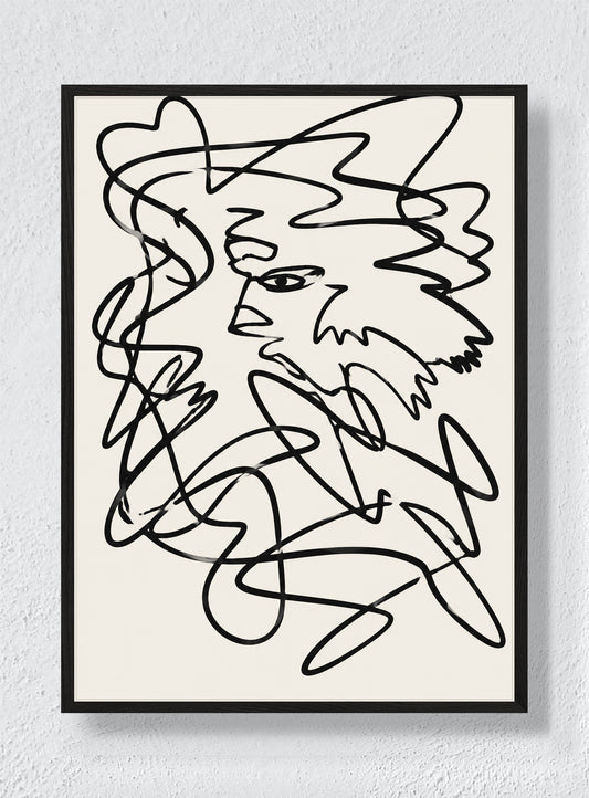 ONE LINE TRYING TO REMEMBER A FACE - Black Frame