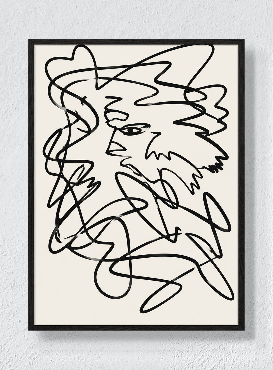 ONE LINE TRYING TO REMEMBER A FACE - Black Frame