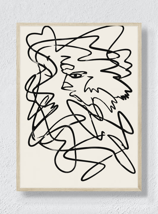ONE LINE TRYING TO REMEMBER A FACE - Natural Frame