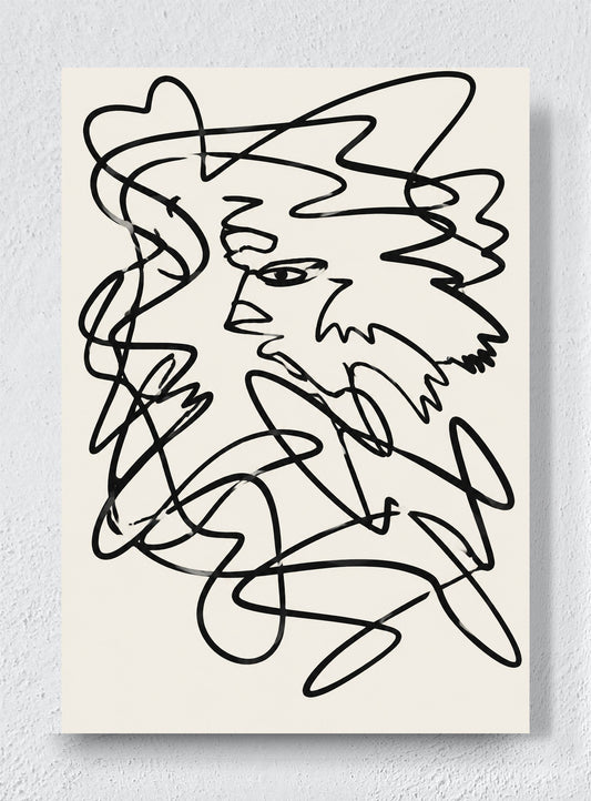 ONE LINE TRYING TO REMEMBER A FACE - Unframed canvas