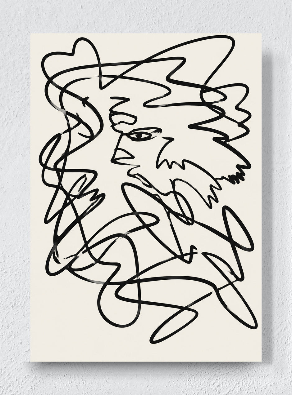 ONE LINE TRYING TO REMEMBER A FACE - Unframed canvas