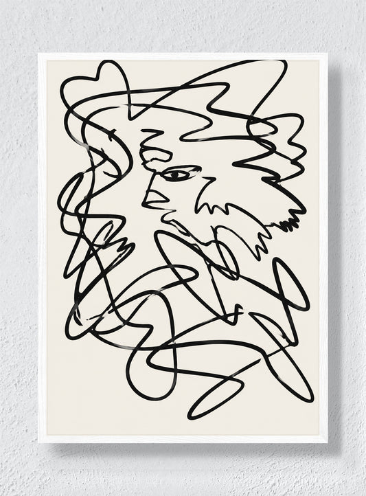 ONE LINE TRYING TO REMEMBER A FACE - White Frame