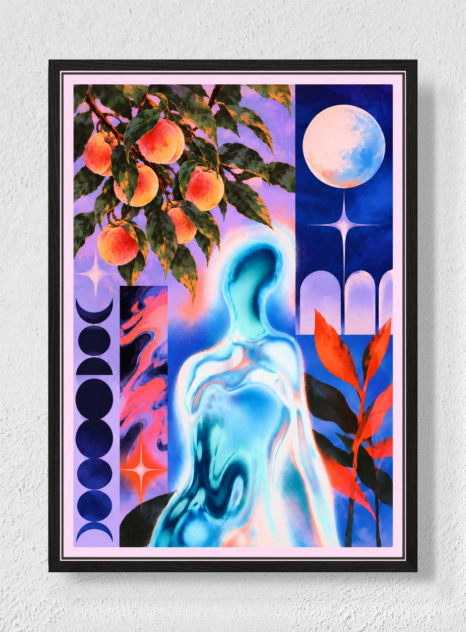 THE NIGHT FRUIT ARRANGEMENT - Black frame canvas