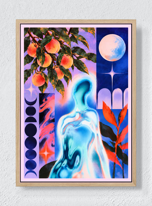 THE NIGHT FRUIT ARRANGEMENT - Natural frame canvas