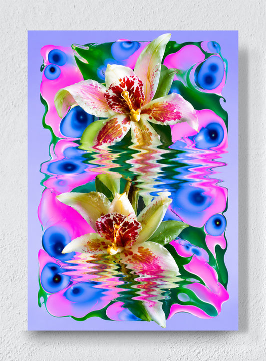 ORCHIDS IN A SYNTHETIC POND - Unframed canvas