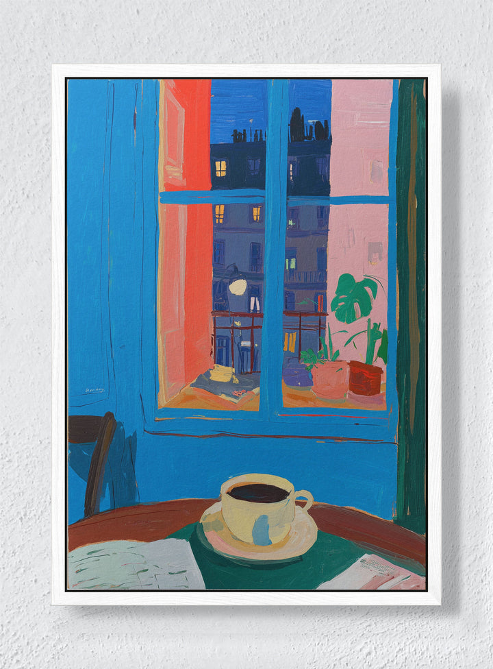PARISIAN TWILIGHT - White frame canvas