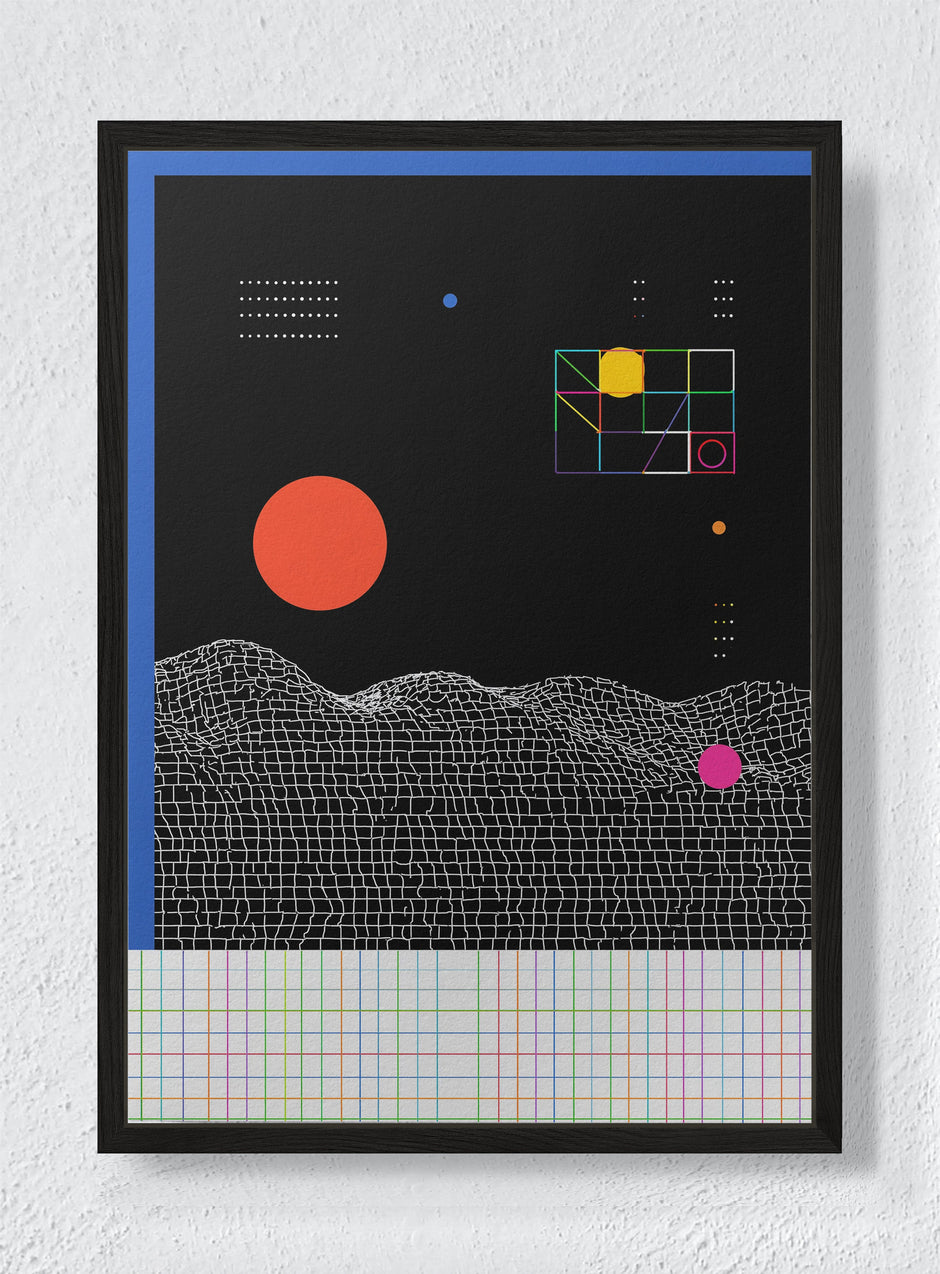 PATCHED ORBIT - Black frame canvas