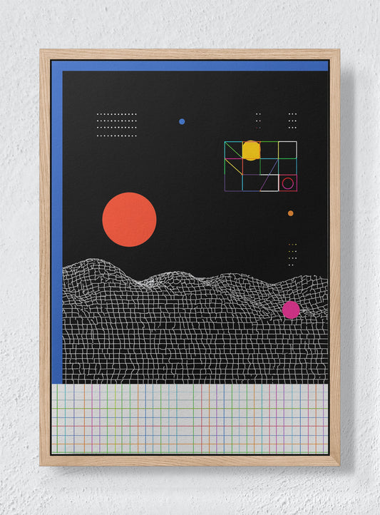 PATCHED ORBIT - Natural frame canvas