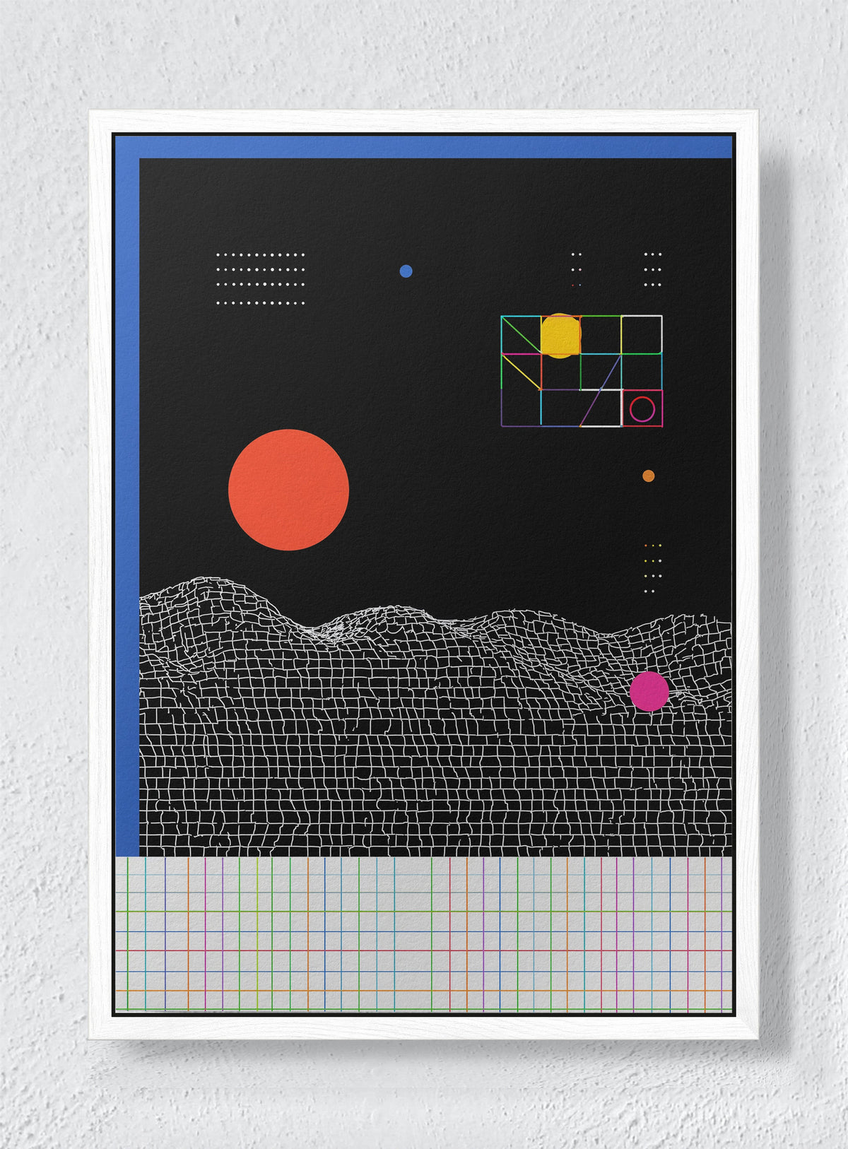 PATCHED ORBIT - White frame canvas