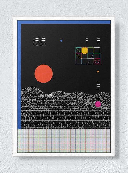 PATCHED ORBIT - White frame canvas