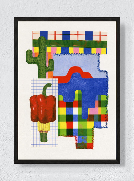 PATCHWORK HEAT - Black frame canvas