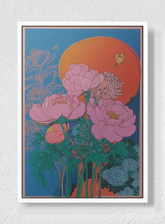 PEACE IN NATURE - White frame canvas