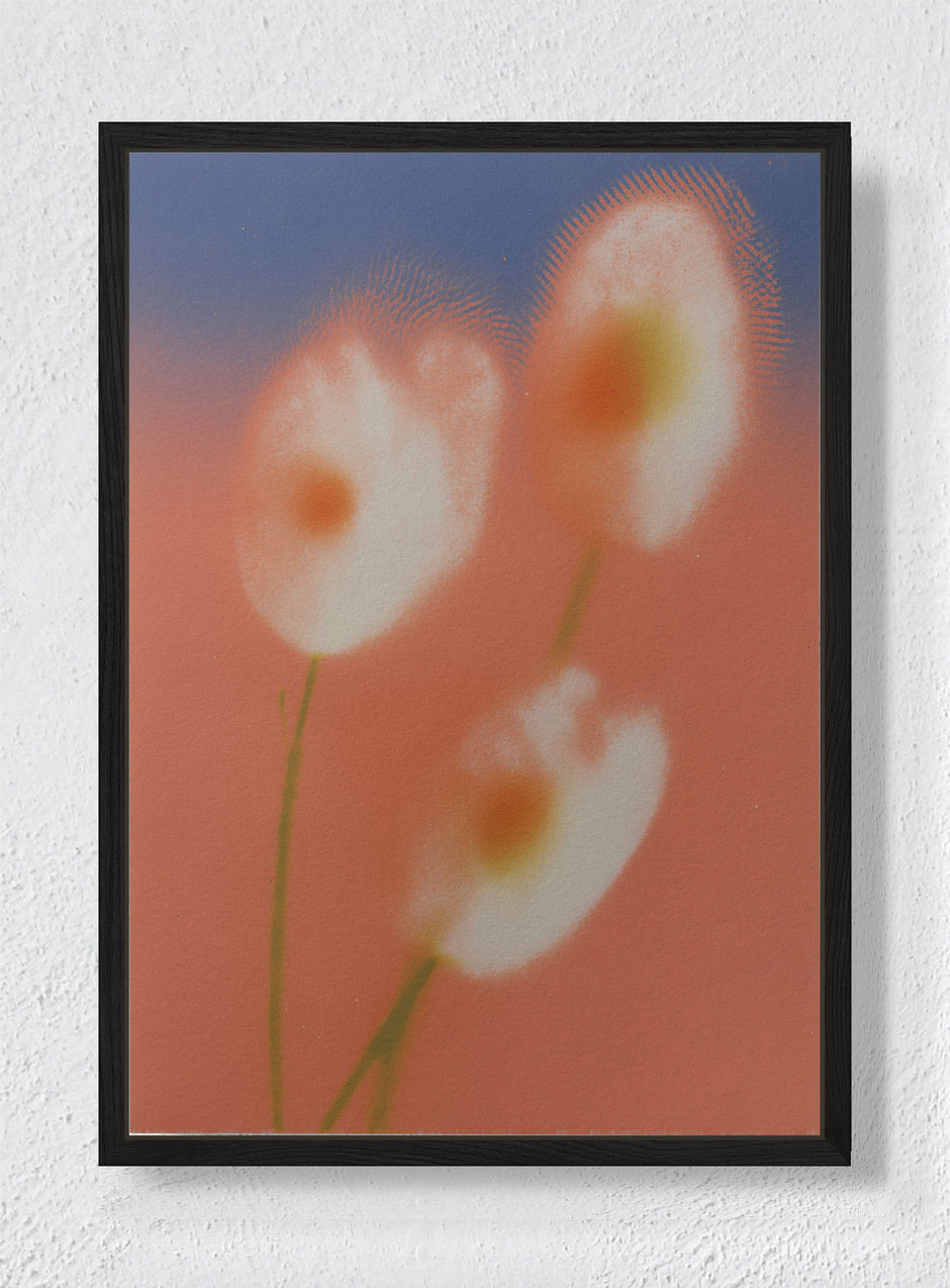 PEACH HAZE - Black frame canvas