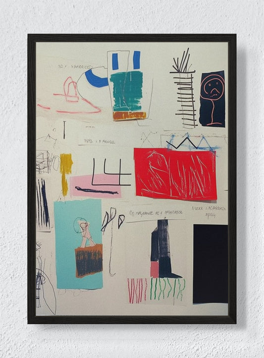 PIECES OF PLAY - Black frame canvas