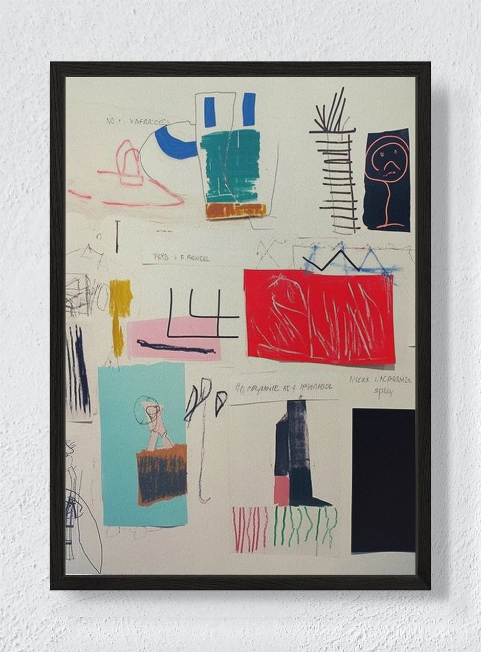PIECES OF PLAY - Black frame canvas