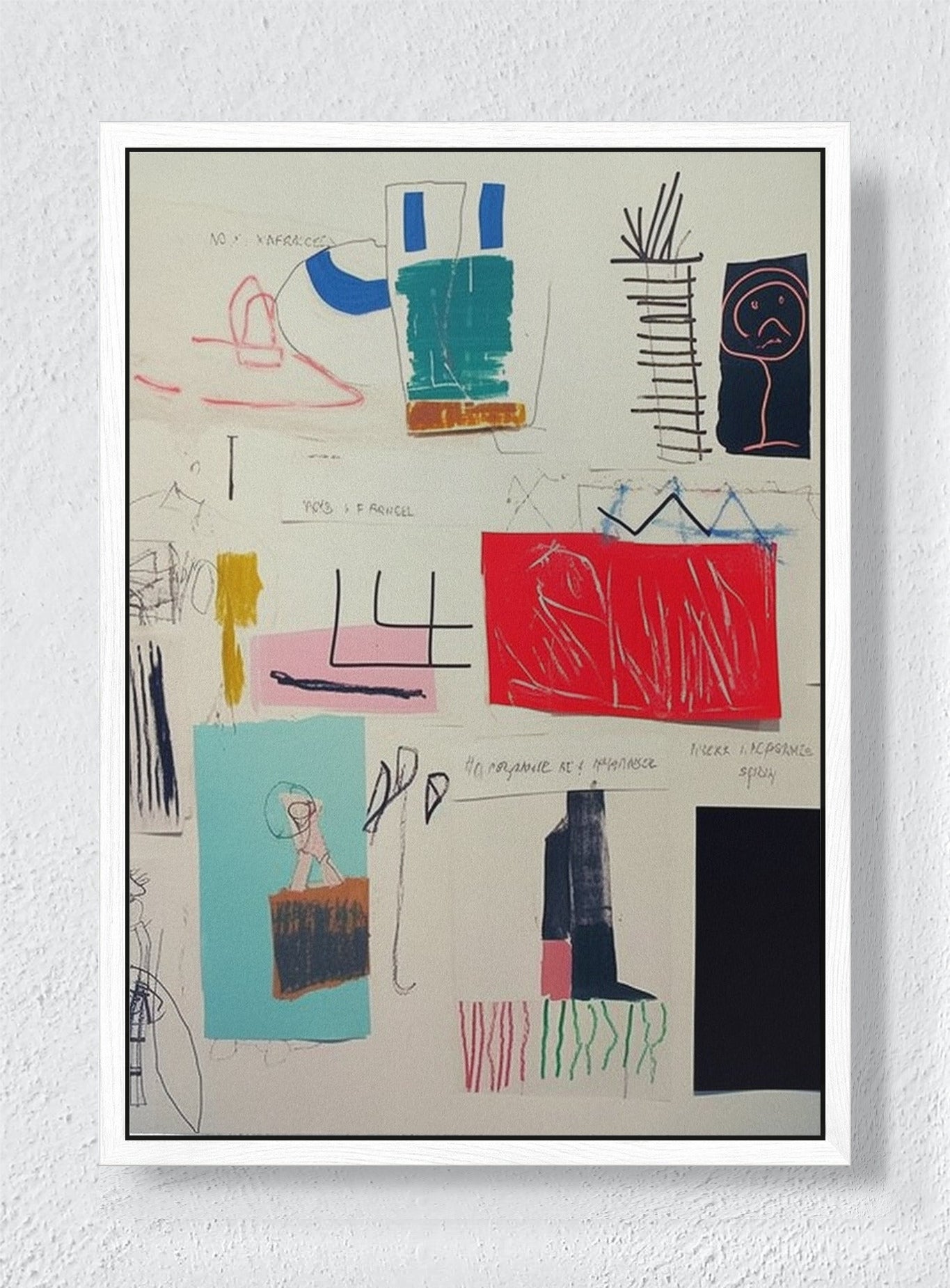 PIECES OF PLAY - White frame canvas