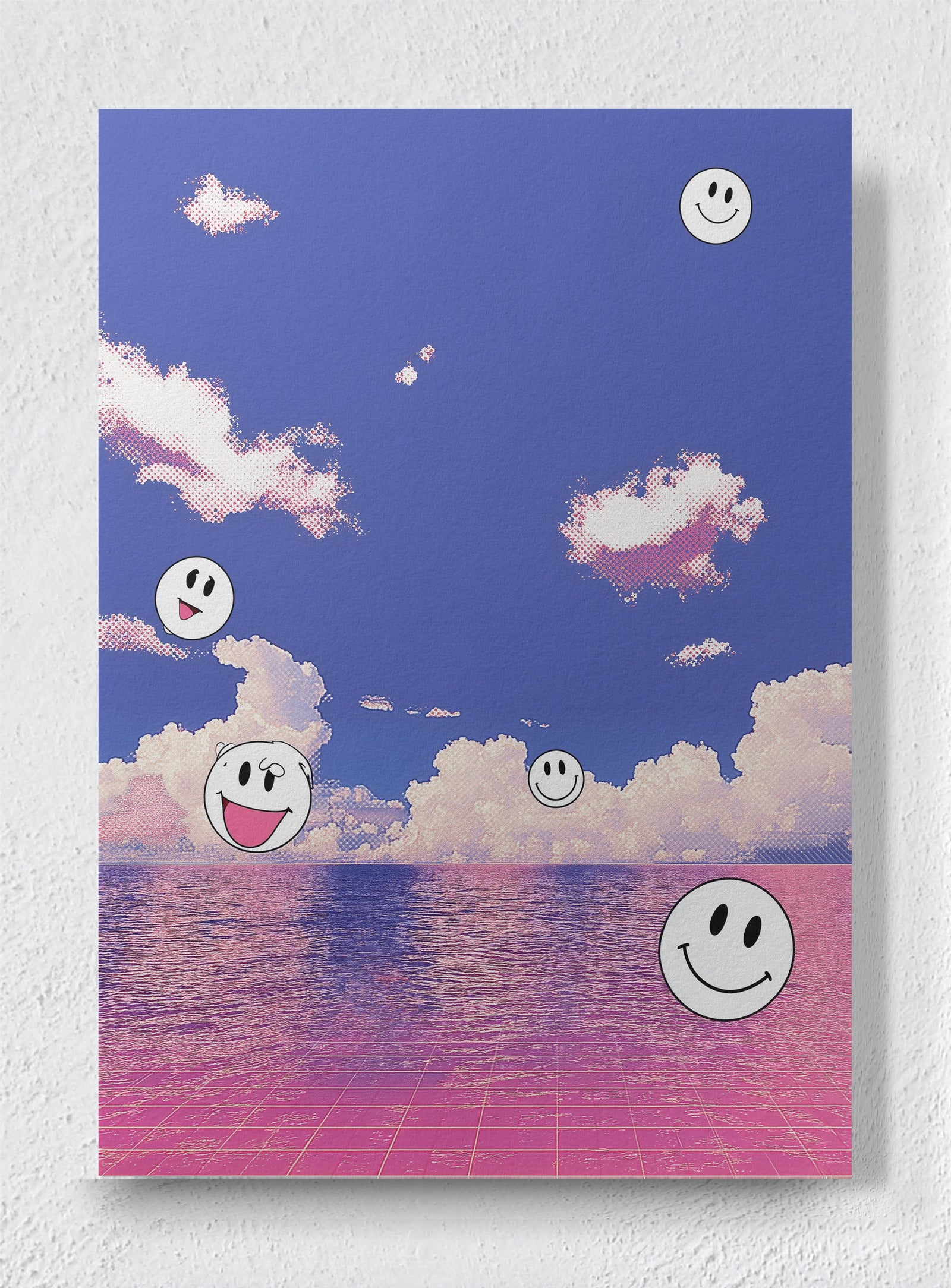 PINK SEA OF GOOD VIBES - Unframed canvas