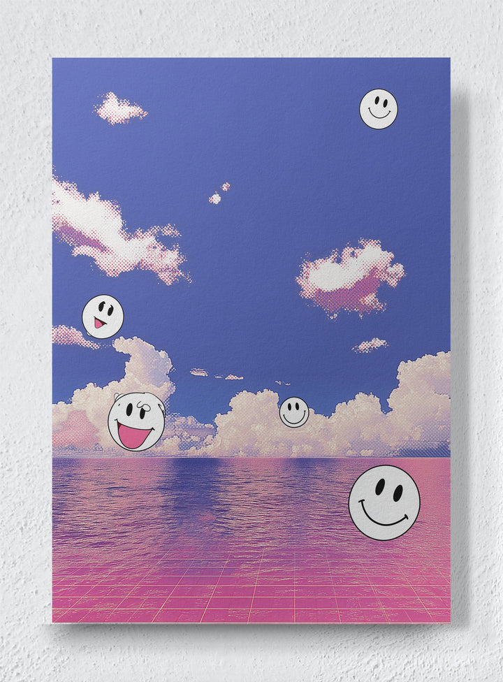 PINK SEA OF GOOD VIBES - Unframed canvas