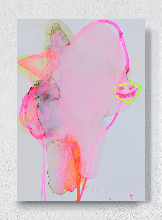 PINK SIGNALS IN THE AIR - Unframed canvas