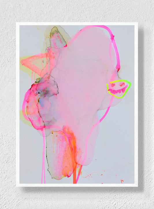 PINK SIGNALS IN THE AIR - White Frame