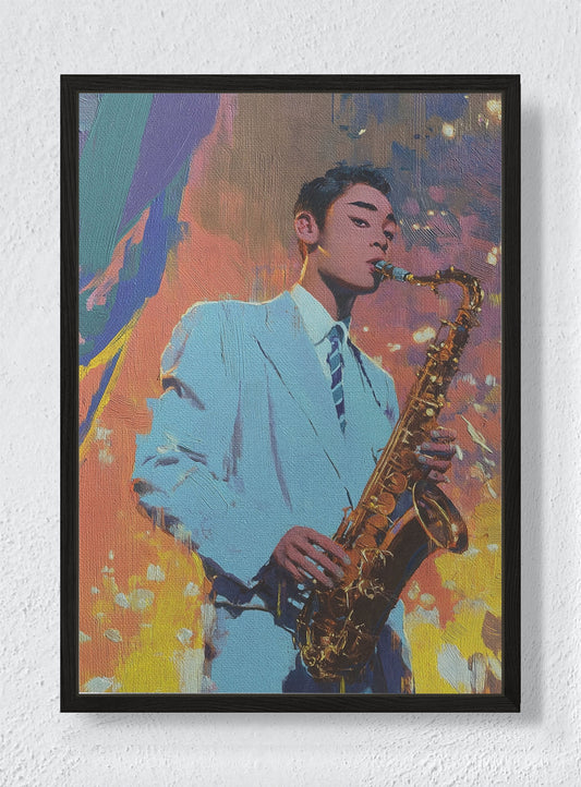 PIXEL JAZZ - Black frame canvas