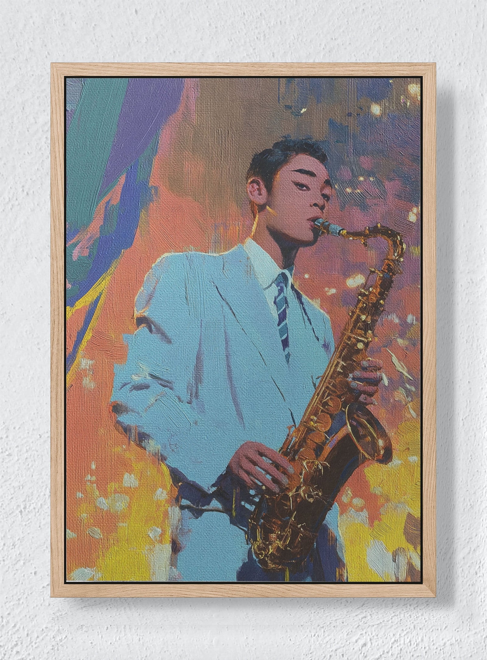 PIXEL JAZZ - Natural frame canvas