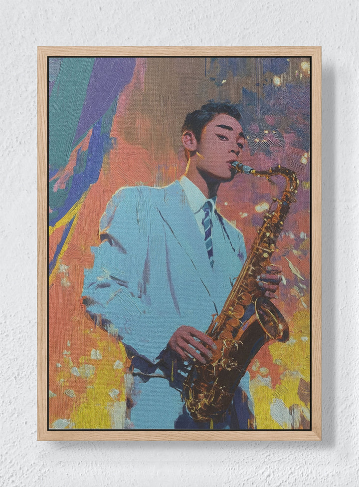 PIXEL JAZZ - Natural frame canvas