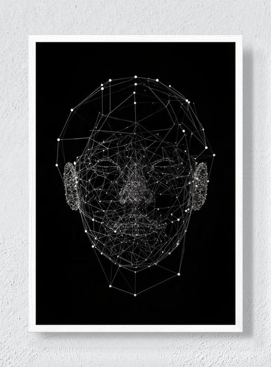 POINTS OF A PERSON - White frame canvas