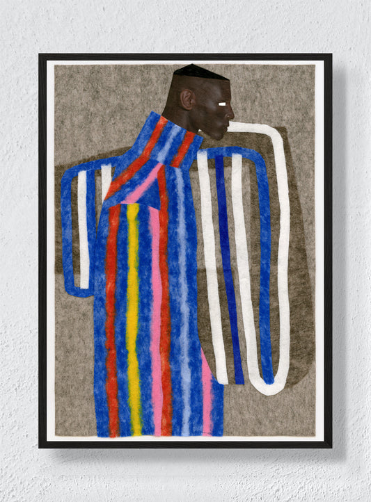 PORTRAIT IN STRIPES - Black Frame