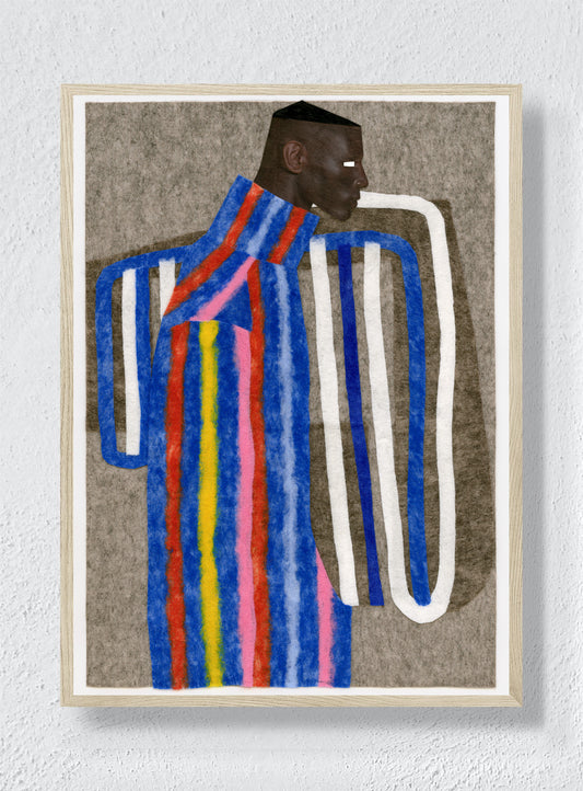 PORTRAIT IN STRIPES - Natural Frame